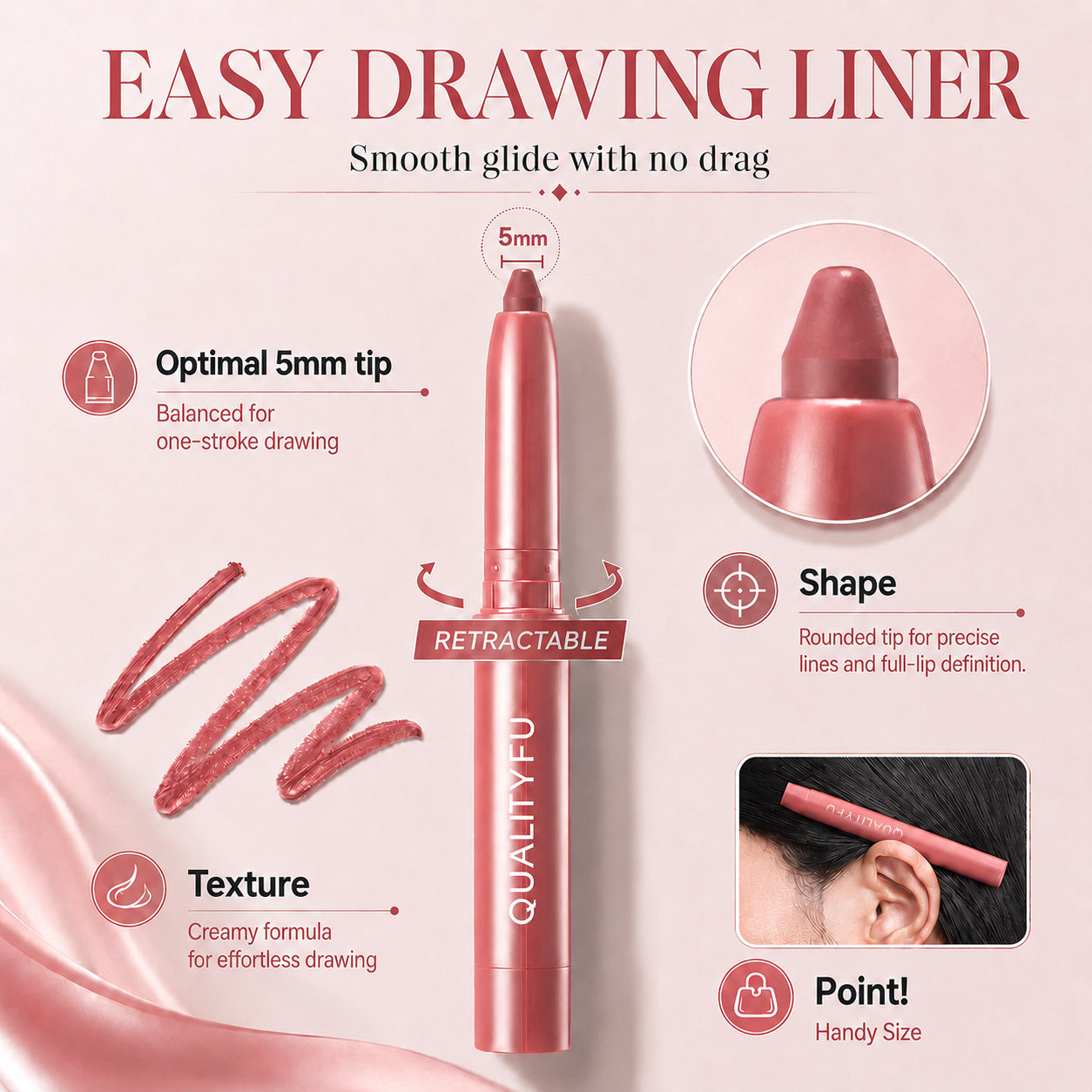 Easy Glide Lip Liner — Creamy, Blendable Color with Smooth Application, Summervibes
