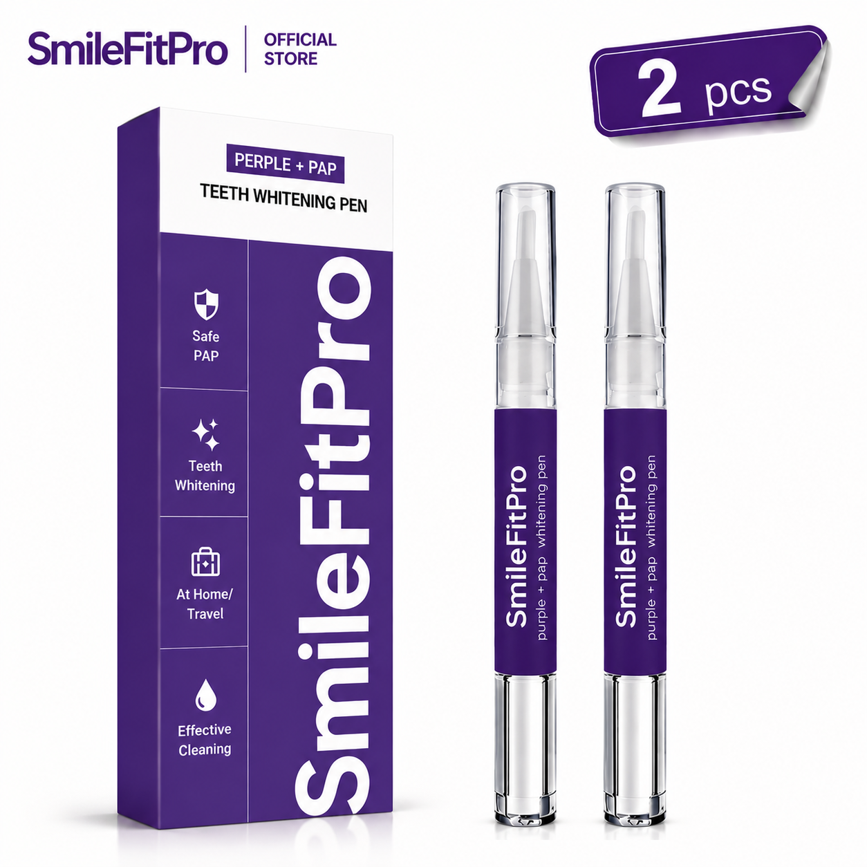 SmileFitPro PAP+ Purple Teeth Whitening Pen