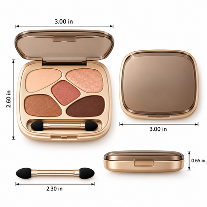 5 Shades Eyeshadow Palette, Matte & Shimmer Blendable Eye Makeup