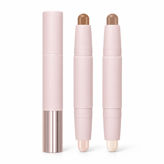 Dual-End Contour & Highlighter Stick, 2-in-1 Face Shaping Makeup Stick